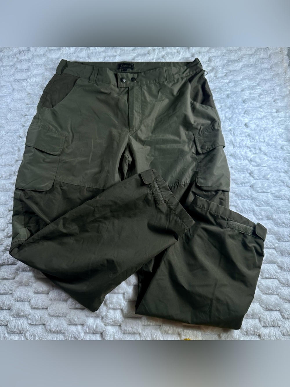 SEELAND 100% Waterproof Dark Olive Cargo Pants adjustable leg sz 40 (XL-2XL) !!!
